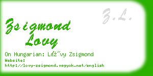 zsigmond lovy business card
